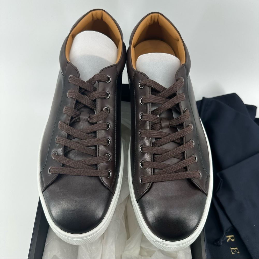 NEW Ralph Lauren Purple Label Severn Burnished Calfskin leather brown men shoes - Picture 5 of 10